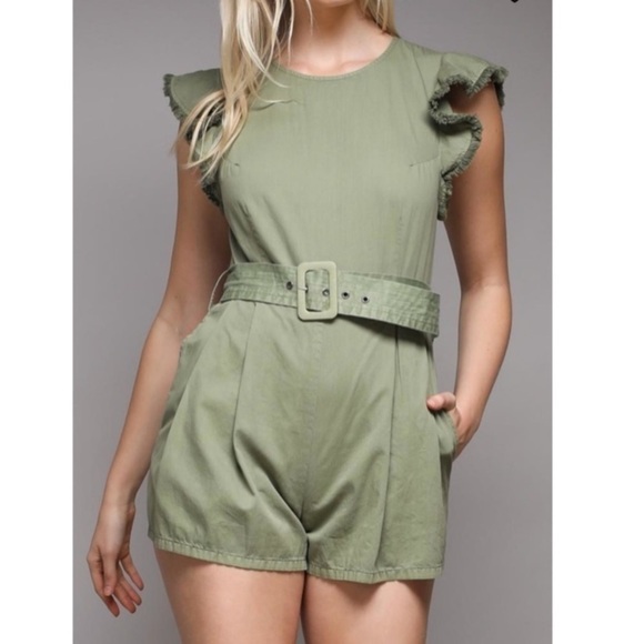 Do + Be Ruffle Shoulder Romper - Picture 1 of 4